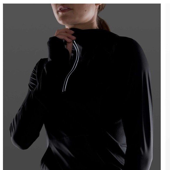 Lululemon Sleek Performance 1/2 Zip Hood Black 2 - Picture 3 of 11